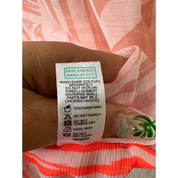 MRP Mr Price Embellished Trim Sheer Tribal Print Kaftan Swim Cover Up One Size - Picture 7 of 7